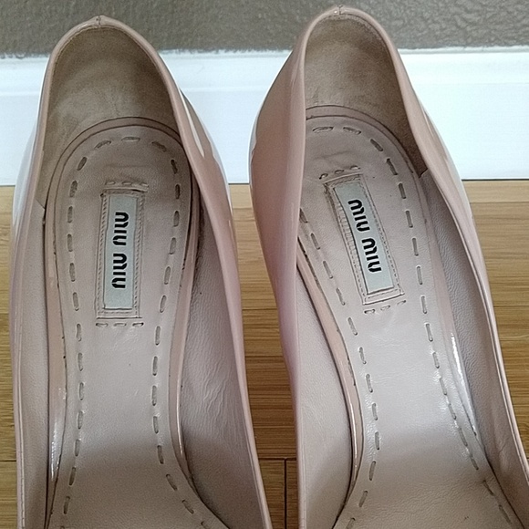 Miu Miu Nude Leather Pumps with Topy Soles - Picture 6 of 8